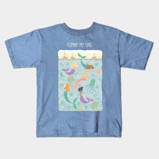 Mermaids Kids T-Shirt by tfinn